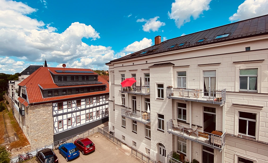 Historisches Gebäudeensemble in der Dr.-Külz-Straße in Nordhausen