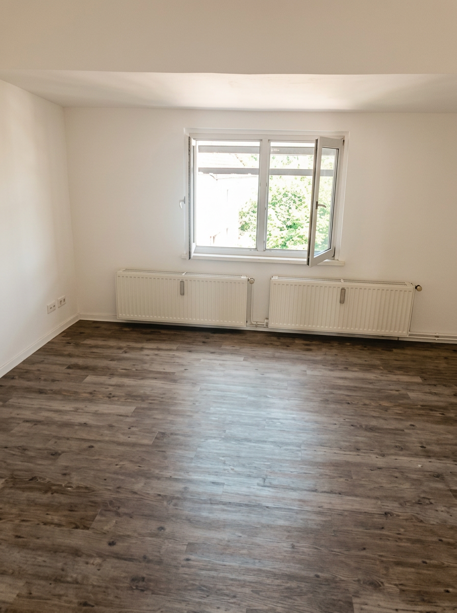 Helle Dachgeschosswohnung mit Vinylboden und Fensterband